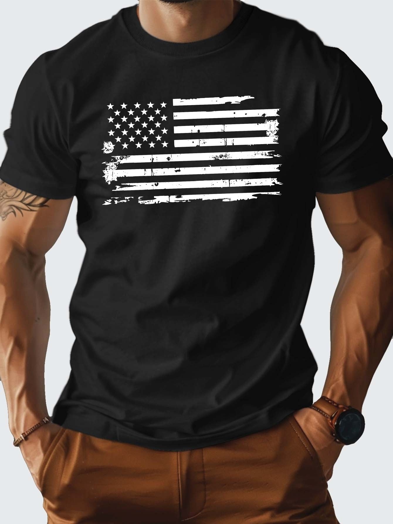 Flag Pure Cotton Men's Tshirt Comfort Fit