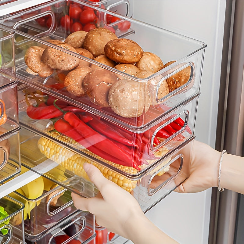 6PCS Refrigerator Organizer Bins Set – Clear 10" Storage Bins for Fridge, Freezer & Pantry