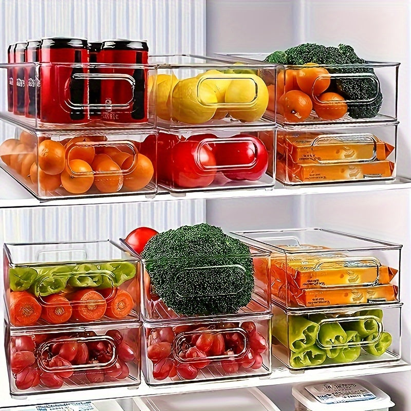 6PCS Refrigerator Organizer Bins Set – Clear 10" Storage Bins for Fridge, Freezer & Pantry