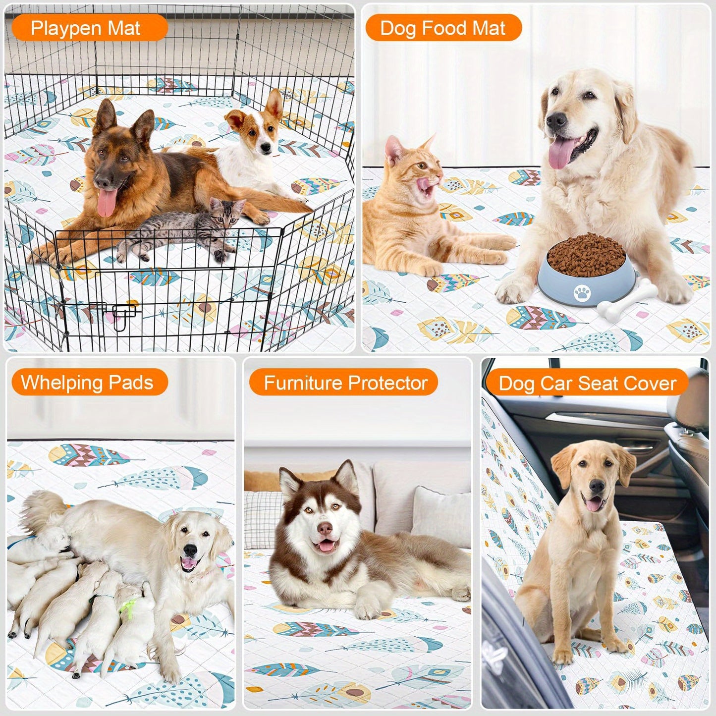 2 Pack Washable Pee Pads For Dogs, Ultra-Absorbent And Leak-Proof Whelping Pads, Non-Slip Reusable Puppy Pads, Waterproof Puppy Training Pads For Playpen, Crate, Housebreak, Bed, Pet Supplies, Dog Stuff, Machine Washable/Hand