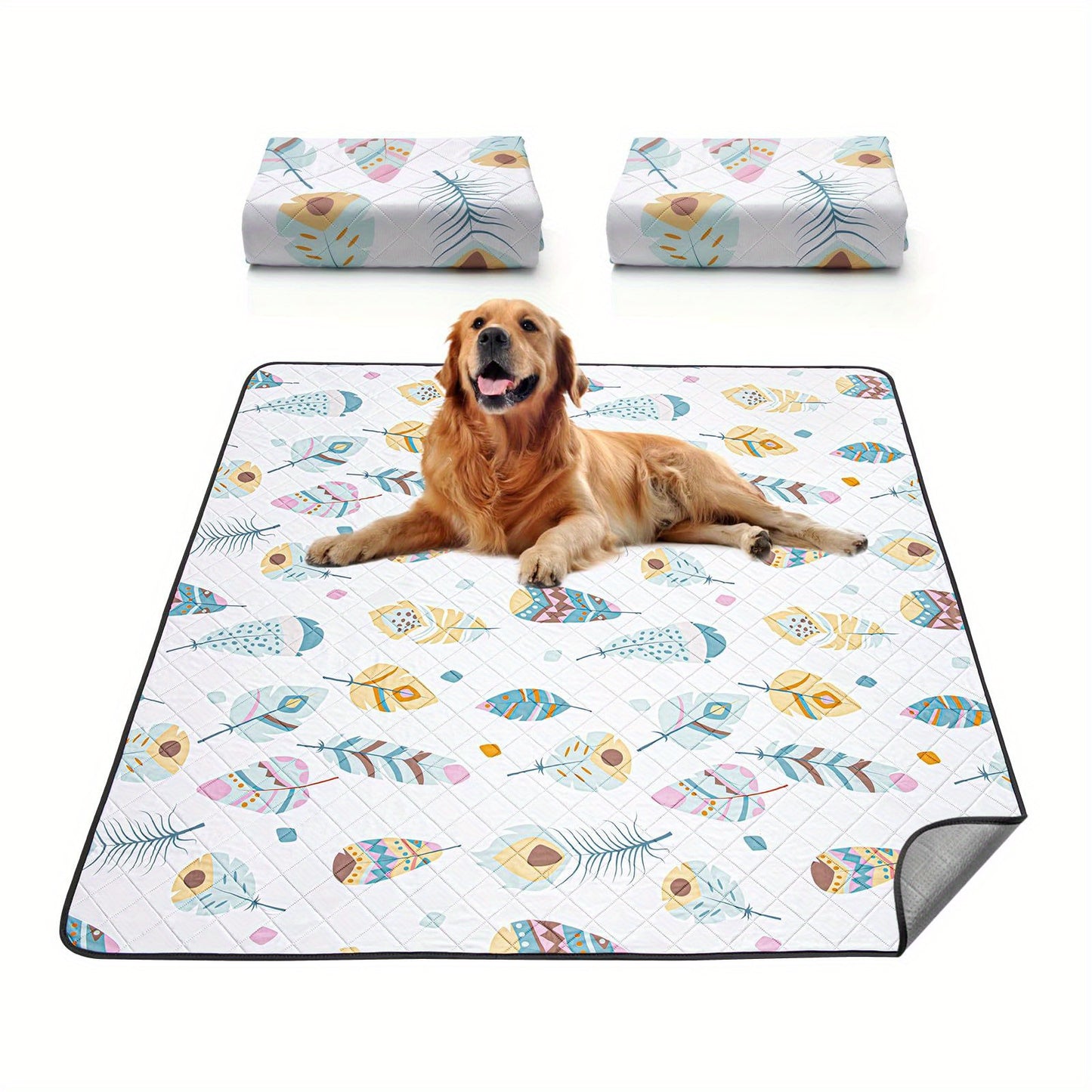 2 Pack Washable Pee Pads For Dogs, Ultra-Absorbent And Leak-Proof Whelping Pads, Non-Slip Reusable Puppy Pads, Waterproof Puppy Training Pads For Playpen, Crate, Housebreak, Bed, Pet Supplies, Dog Stuff, Machine Washable/Hand