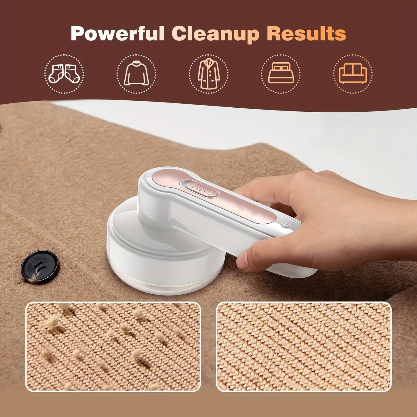 USB Rechargeable Electric Lint Remover - Fabric Shaver with One More Blade - Portable Fuzz Remover, Pilling Remover, Hairball Trimmer for Clothes, Bedding, Furniture, Carpet, Sofa, Cleaning Supplies, Cleaning Gadgets