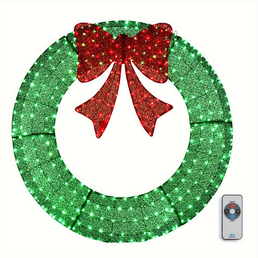 400 LED 60in Green Christmas Wreath Lighted Wreath Christmas Decoration