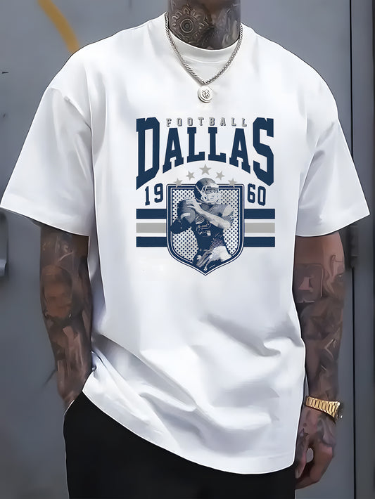 Men’s "DALLAS" Letter Printed T-Shirt – Stylish Summer Casual Wear