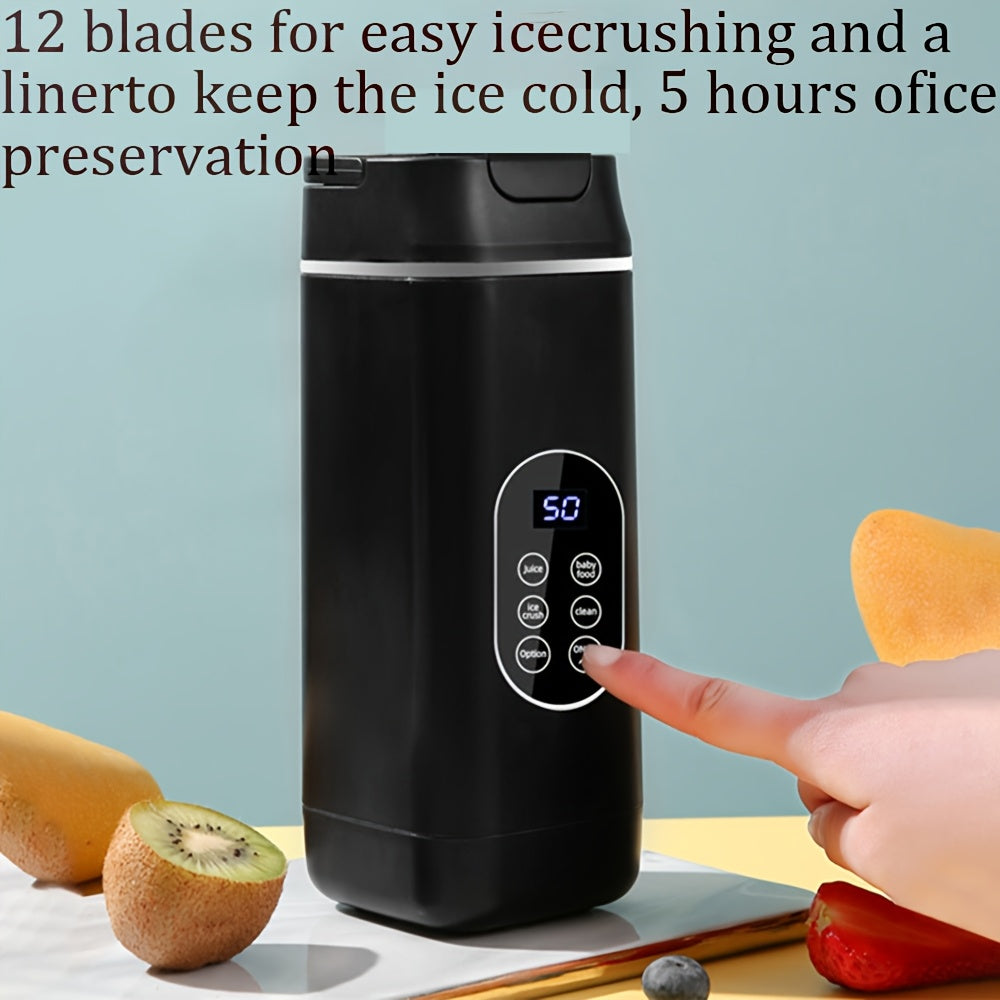 Portable USB Rechargeable Juicer – Handheld Smoothie Blender with LED Display & Ice Crush