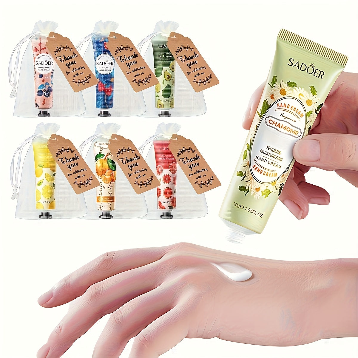 30-Piece Hand Cream Set, Randomly Shipped, Autumn/Winter Moisturizing Plant-Based Fragrance Lotion, Suitable for Cracked Hands, Body-Hand Care Moisturizing Cream, Body Hydrating Mini Hand Cream, Travel Size Bulk Pack