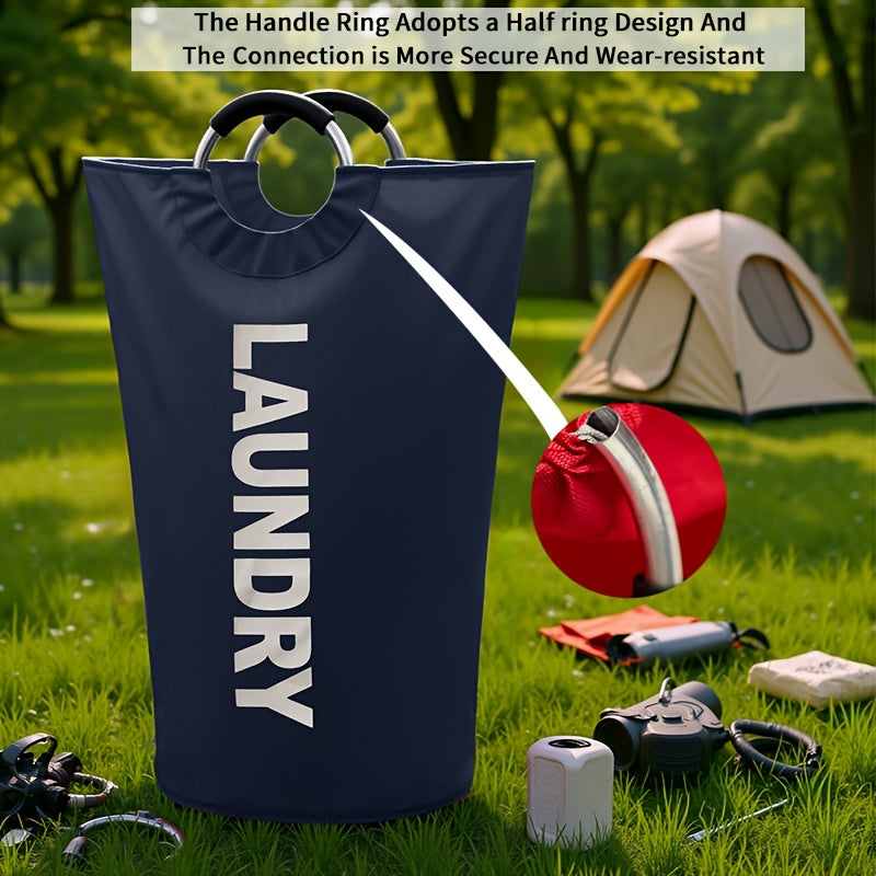 Large Laundry Basket With Foldable Laundry Bag, Independent High Hanger, Foldable Laundry Box, Waterproof Laundry Basket, Of High Quality. The Handle Ring Adopts A Half Ring Design And The Connection Is More Secure And Wear-r
