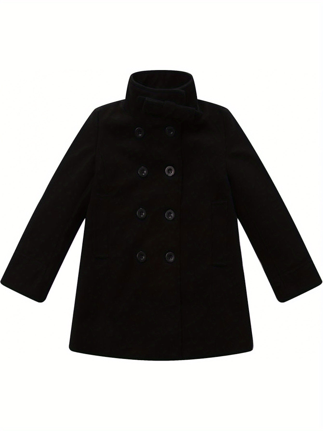 Bisous Girls’ Double-Breasted Trench Coat – Elegant Winter Jacket for Kids