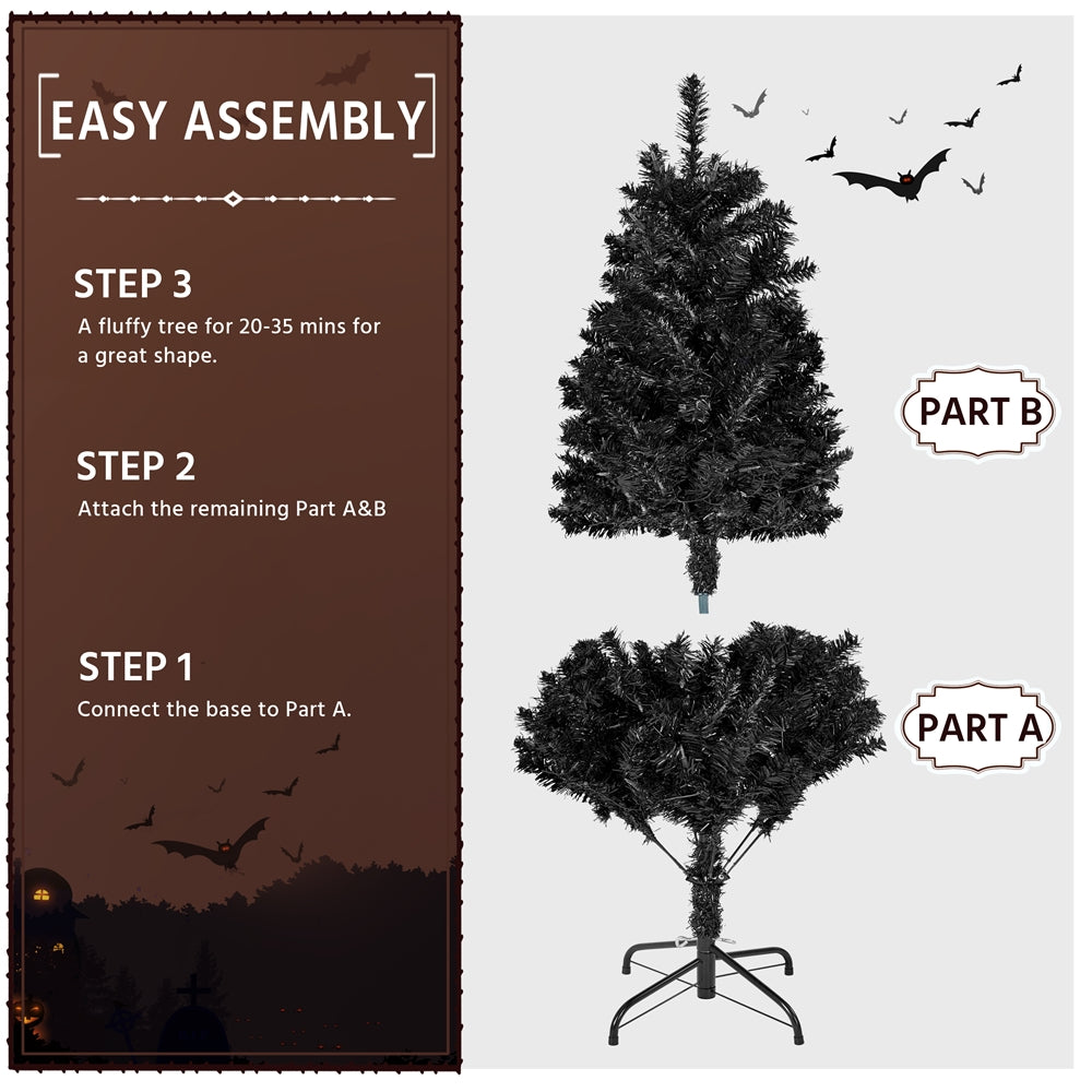 Costoffs 4ft/4.5ft/6ft/7.5ft/9ft/12ft Christmas Tree Hinged Prelighted Pine Tree for Home Party Holiday Decoration with Lights, Easy Assembly, Metal Hinges & Foldable Base