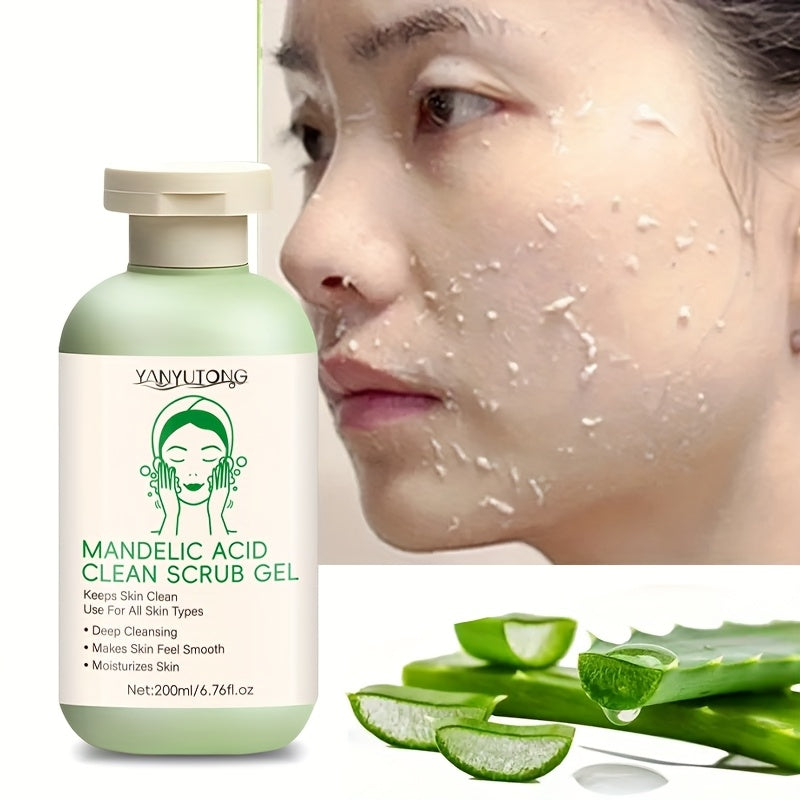 200ml Deep Cleansing Exfoliating Gel, With Mandelic Acid - Aloe Vera And Rose Extract, Long-lasting Moisturizing To Clean Pores, Exfoliating Gel For Face And Body, Suitable For Daily Use