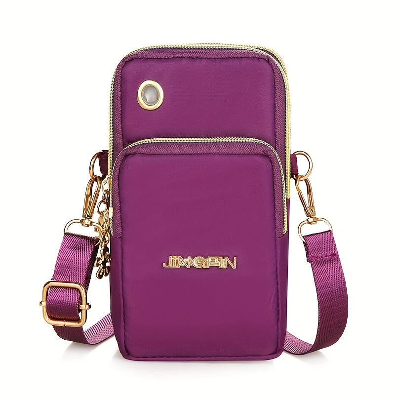 Fashionable nylon crossbody bag, adjustable shoulder strap, portable wrist wallet and card bag, multifunctional shoulder bag suitable for daily use, durable and wear-resistant Women's handbag
