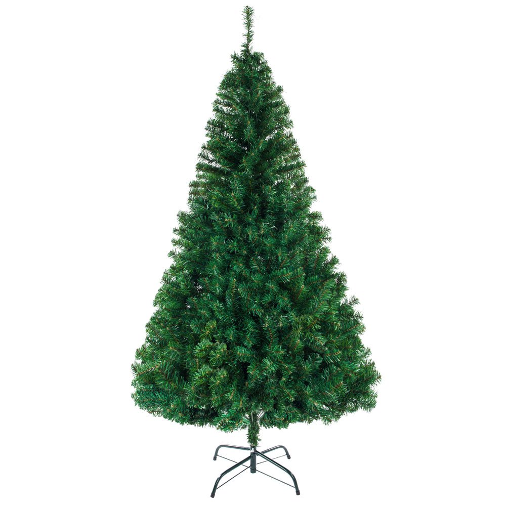 8ft Premium PVC Christmas Tree with 1454 Branch Tips - Durable, Vibrant Light Green Artificial Holiday Decor for Home & Office, Includes Metal Stand & Storage Bag, Christmas Decor