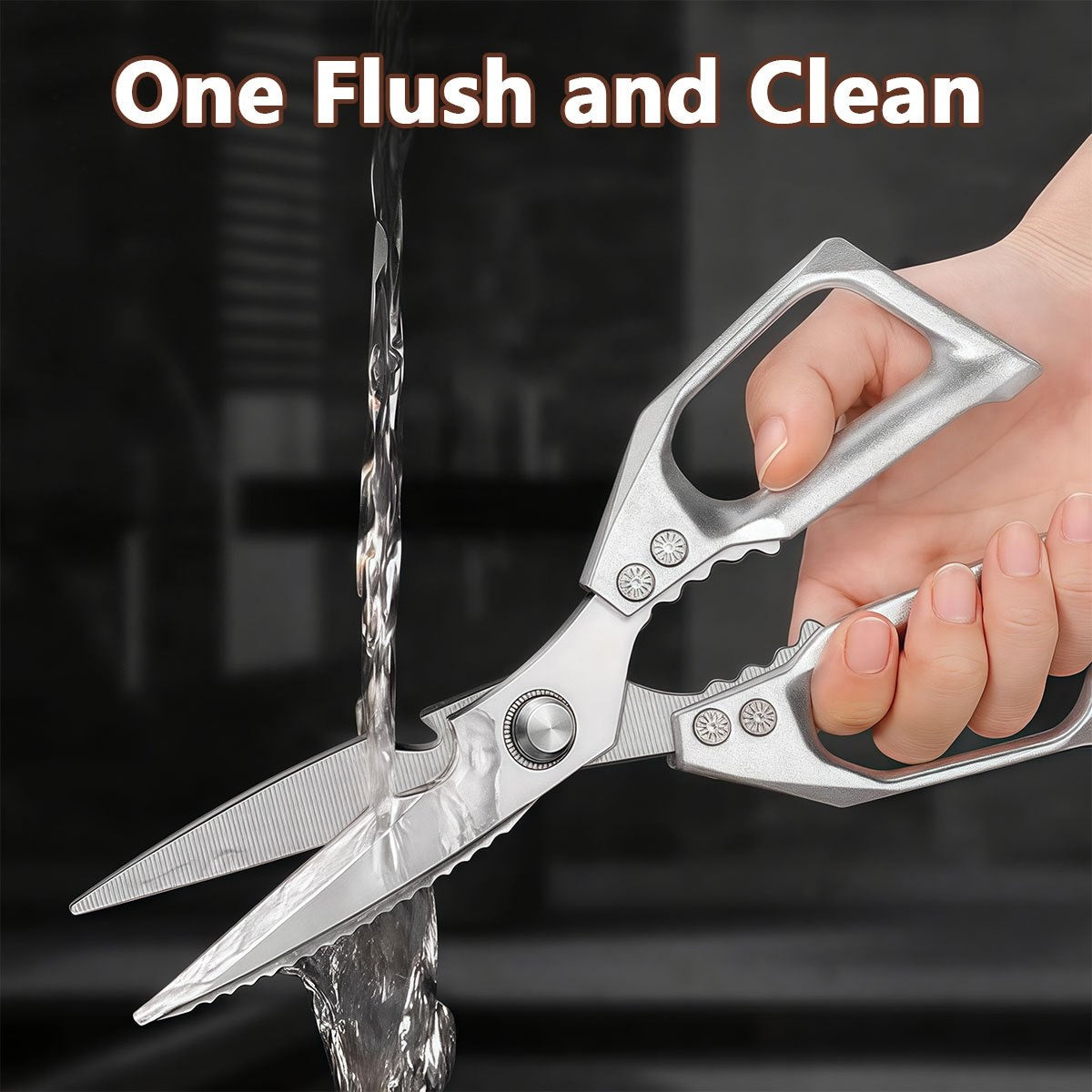 1/2pcs Professional Stainless Steel Kitchen Scissors-Meat Scissors Cuts Bone/Herbs/Packaging Ergonomic for Chefs/Daily Use/Multi-Purpose/Easily Cut, Heavy Duty Kitchen Scissors, Preparation, Meat, Ergonomic Handles, Blades, D