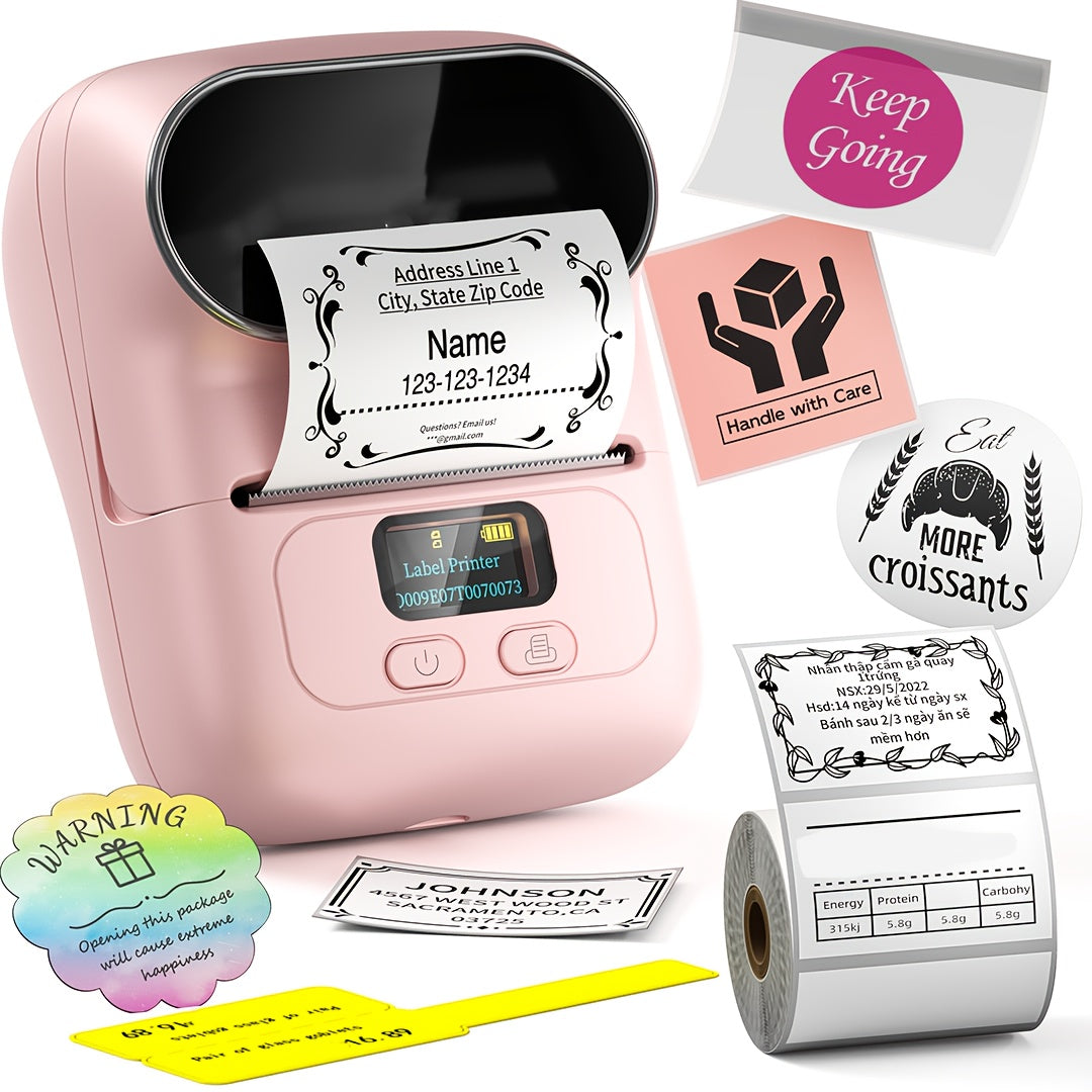 Barcode Printer - Label Maker Machine Wireless Themal Label Printer for Small Business, School, Barcode, Address, Jewelry, Clothing, Organizing, Orange