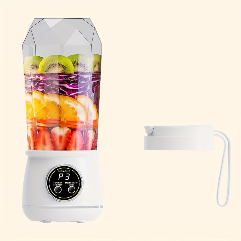 Portable USB Rechargeable Juicer – Handheld Smoothie Blender with LED Display & Ice Crush