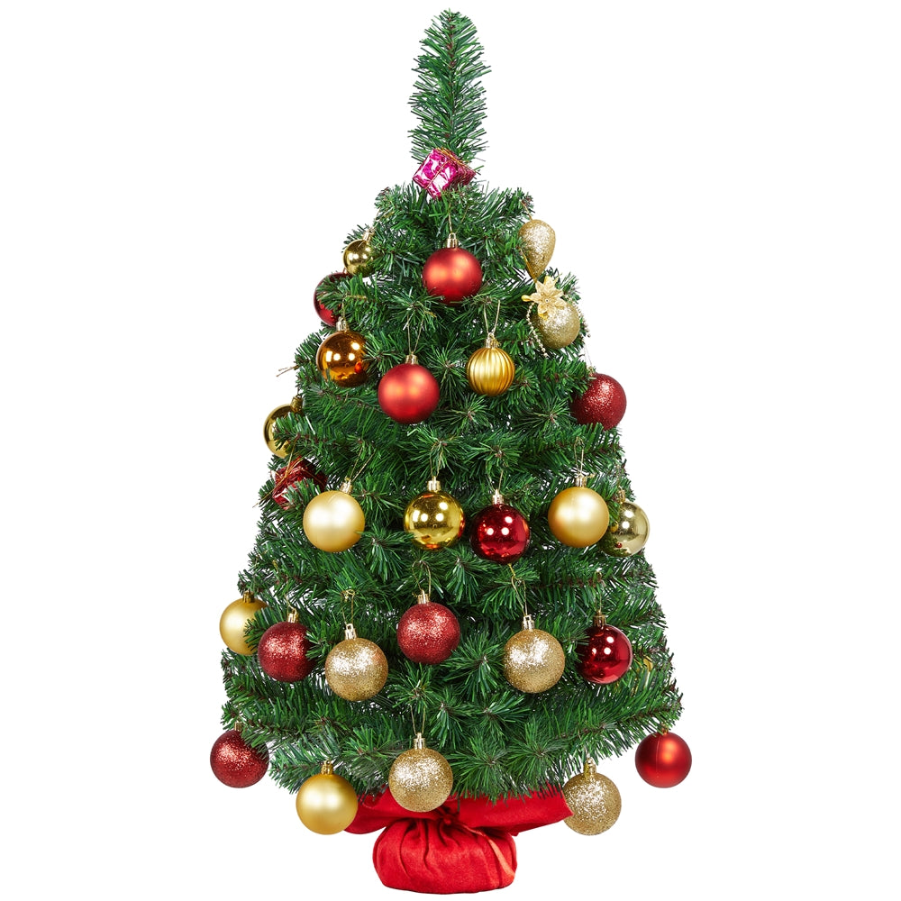 Costoffs 2ft/3ft Christmas Tree, Artificial Small Christmas Tree with PVC Branch Tips, Green Xmas Tree for Home, Office Decoration