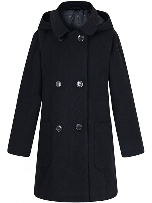 Bisous Girls’ Double-Breasted Trench Coat – Elegant Winter Jacket for Kids