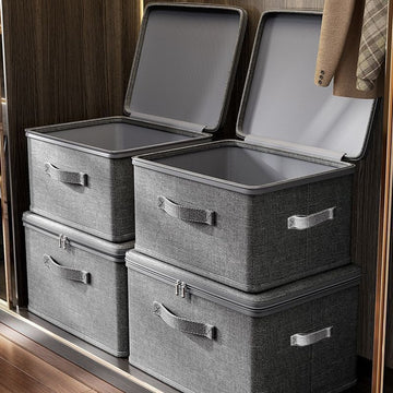 4pcs, Extra-large Foldable Cationic Storage Box, Waterproof Storage, Bed Sheet Organizers, Foldable Storage And Organization Boxsuitable For Wardrobes, Bedrooms, Kitchens, Books, Multi-functional Storage And Organization Box(
