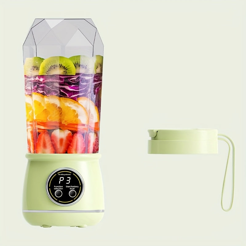 Portable USB Rechargeable Juicer – Handheld Smoothie Blender with LED Display & Ice Crush