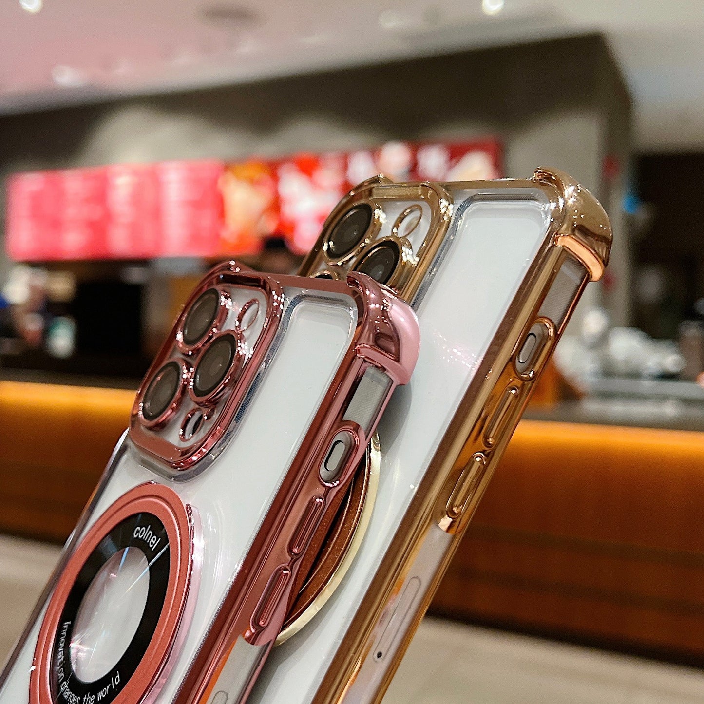 Phone Case: 3pcs [1 Phone Cover with 2 Clear Screen Protectors] Stylish Plated Magnetic Stand Case for iPhone 16 15 14 13 12 11 Pro Max with Holder Stand Shock-Resistant Cover