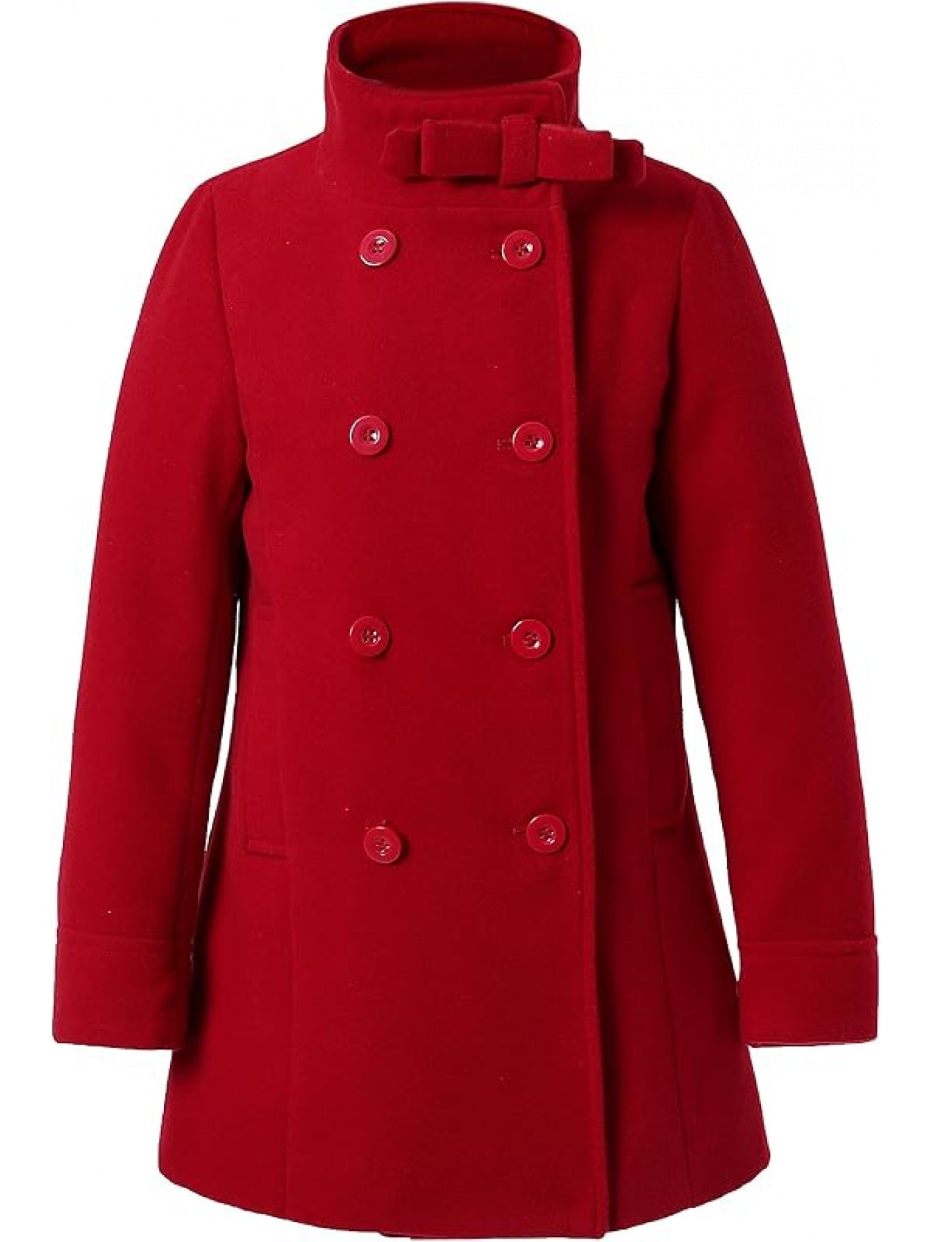 Bisous Girls’ Double-Breasted Trench Coat – Elegant Winter Jacket for Kids