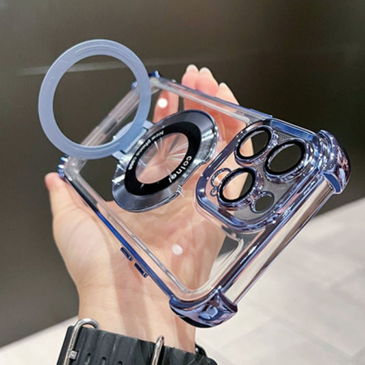 Phone Case: 3pcs [1 Phone Cover with 2 Clear Screen Protectors] Stylish Plated Magnetic Stand Case for iPhone 16 15 14 13 12 11 Pro Max with Holder Stand Shock-Resistant Cover