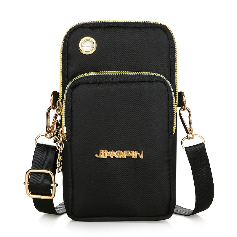 Fashionable nylon crossbody bag, adjustable shoulder strap, portable wrist wallet and card bag, multifunctional shoulder bag suitable for daily use, durable and wear-resistant Women's handbag