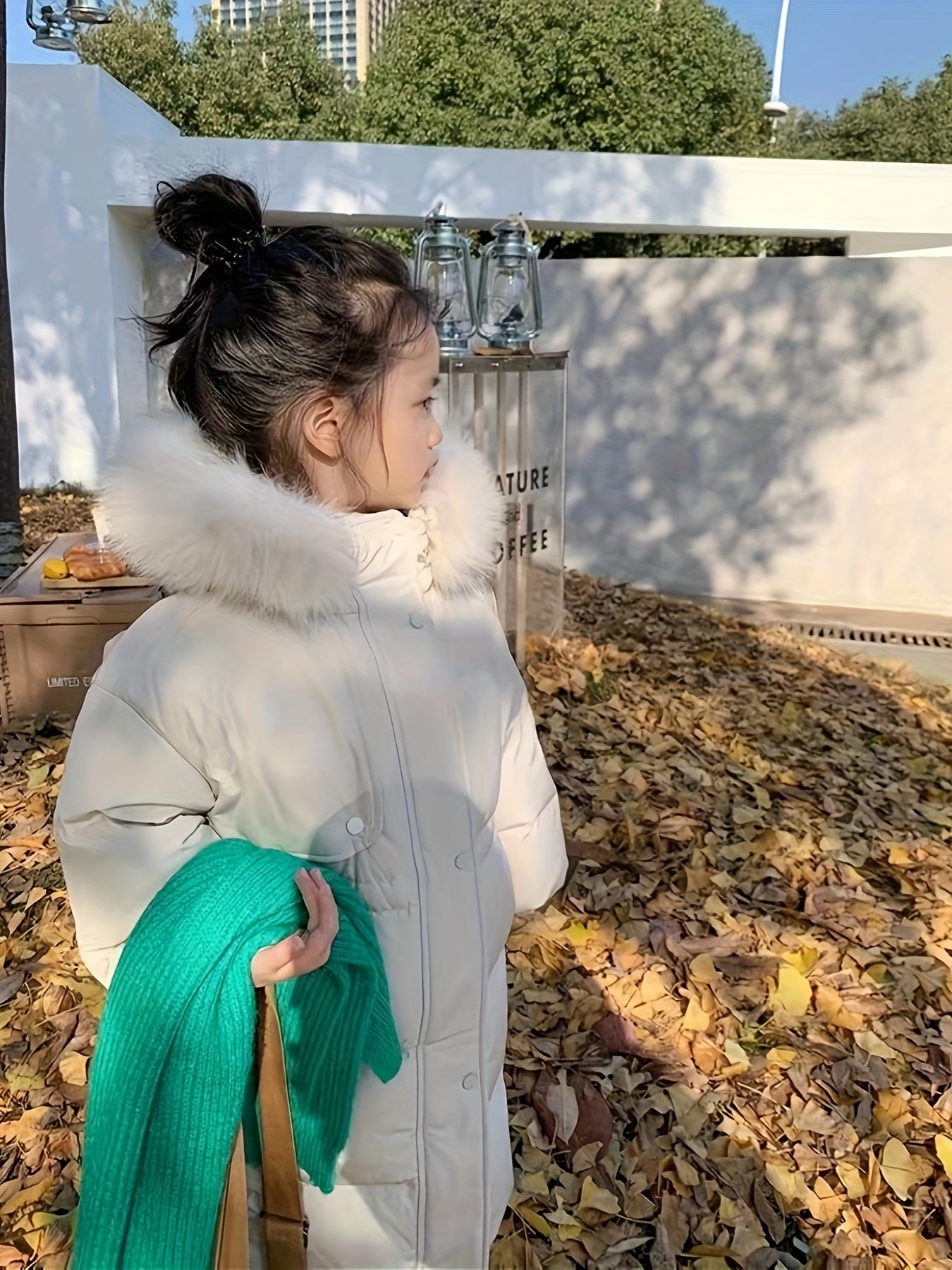 Vibrant Furry Hooded Long Length Snow Coat for Girls - Soft Padded, Stylish, Water-Resistant, and Warm - Perfect for Autumn and Winter Outdoor Play