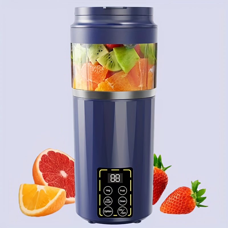 Portable USB Rechargeable Juicer – Handheld Smoothie Blender with LED Display & Ice Crush