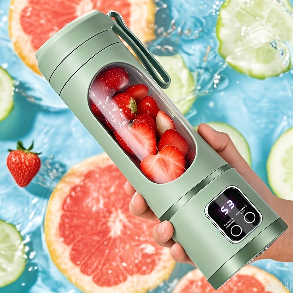 Portable USB Rechargeable Juicer – Handheld Smoothie Blender with LED Display & Ice Crush