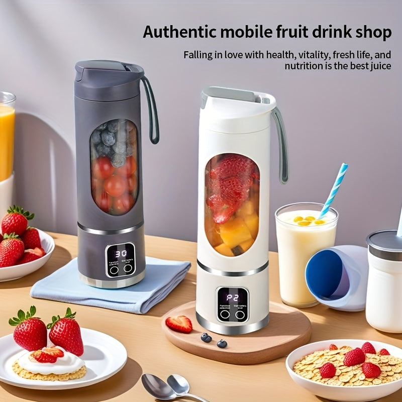 Portable USB Rechargeable Juicer – Handheld Smoothie Blender with LED Display & Ice Crush