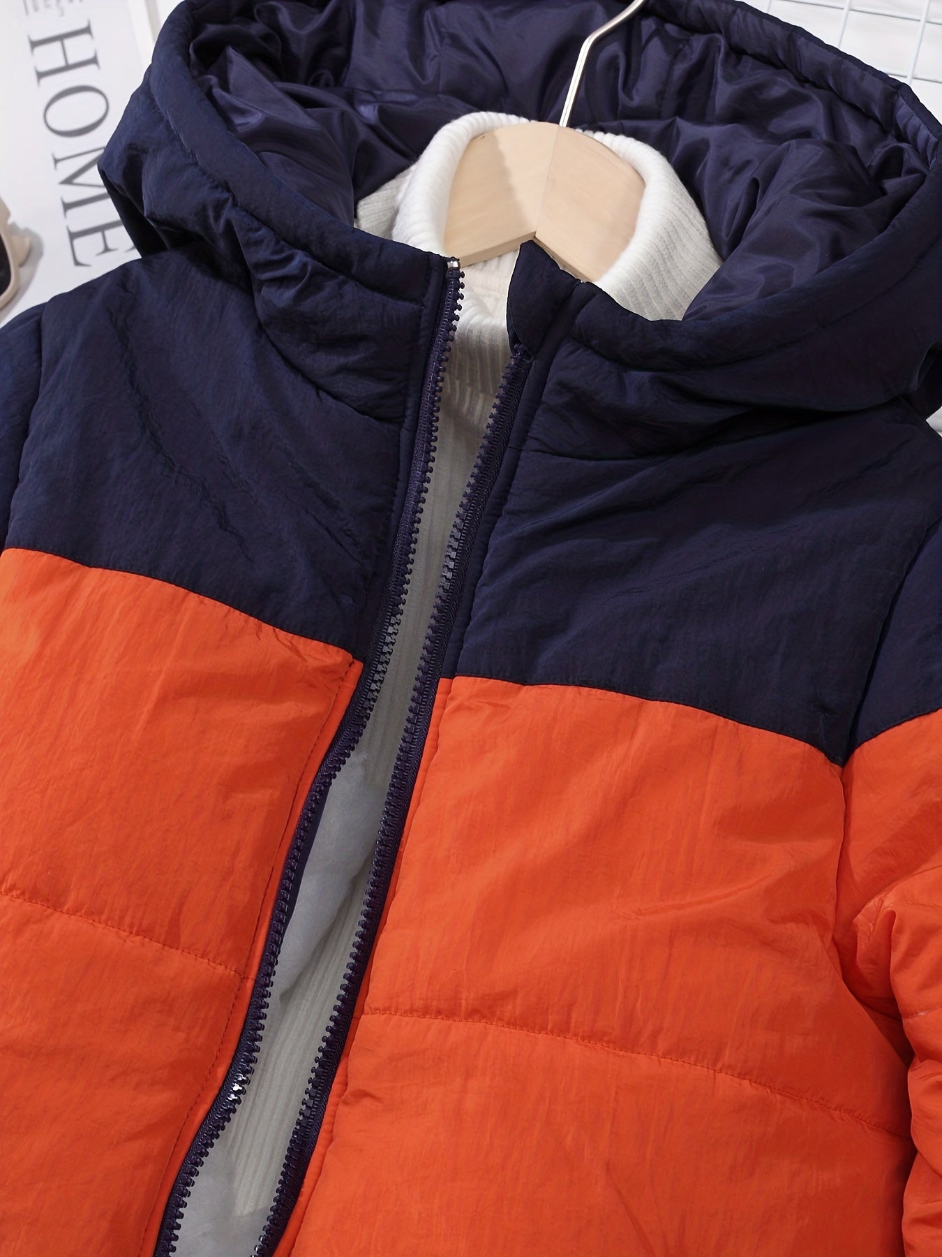 Kids' Color Block Padded Hooded Coat - Winter Essential