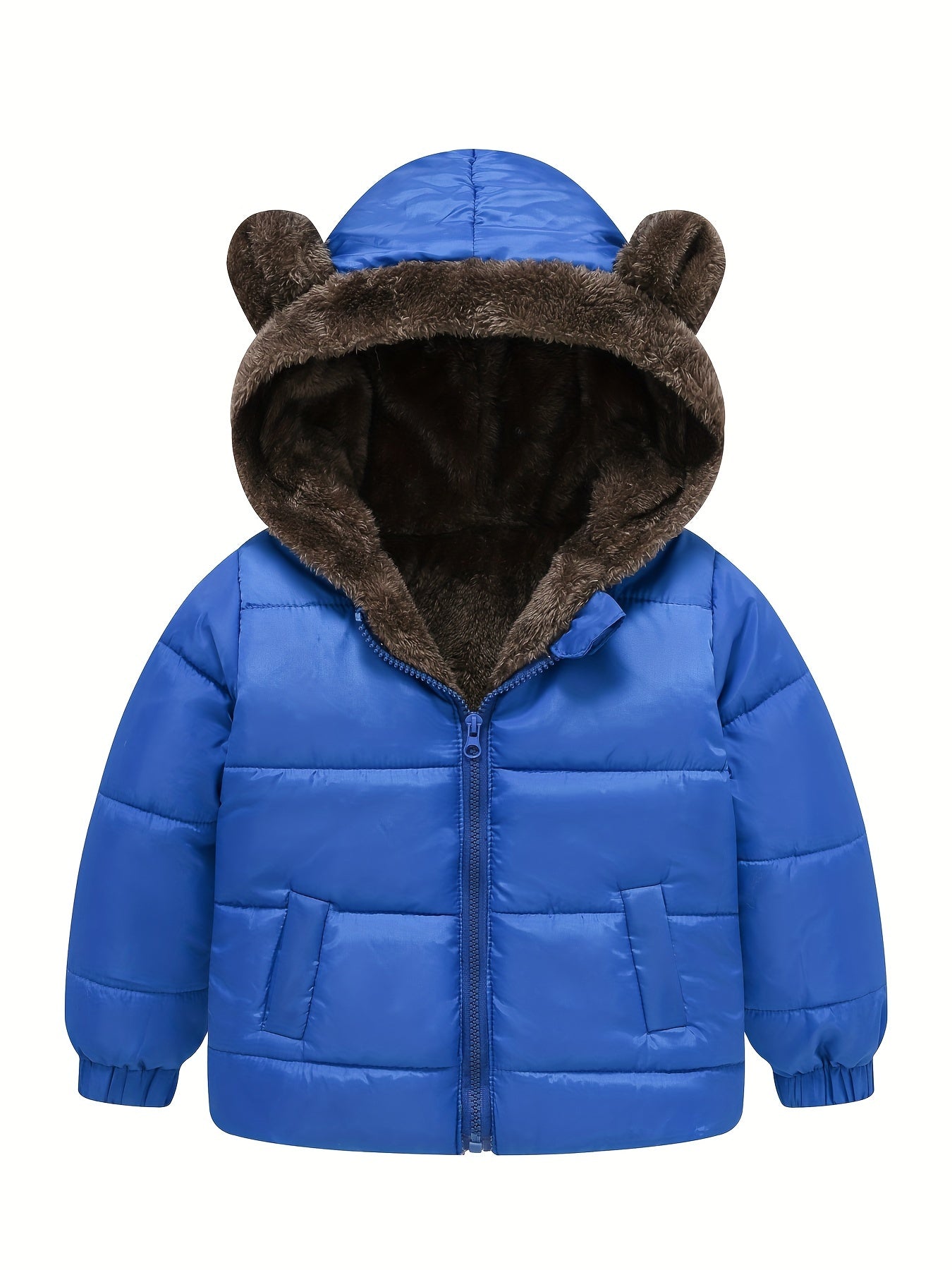 Cozy Kid's Fleece Lined Hooded Jacket - Down Alternative Padded Coat for Winter Outdoor, Zip-Up, Warm, Boy's Clothing