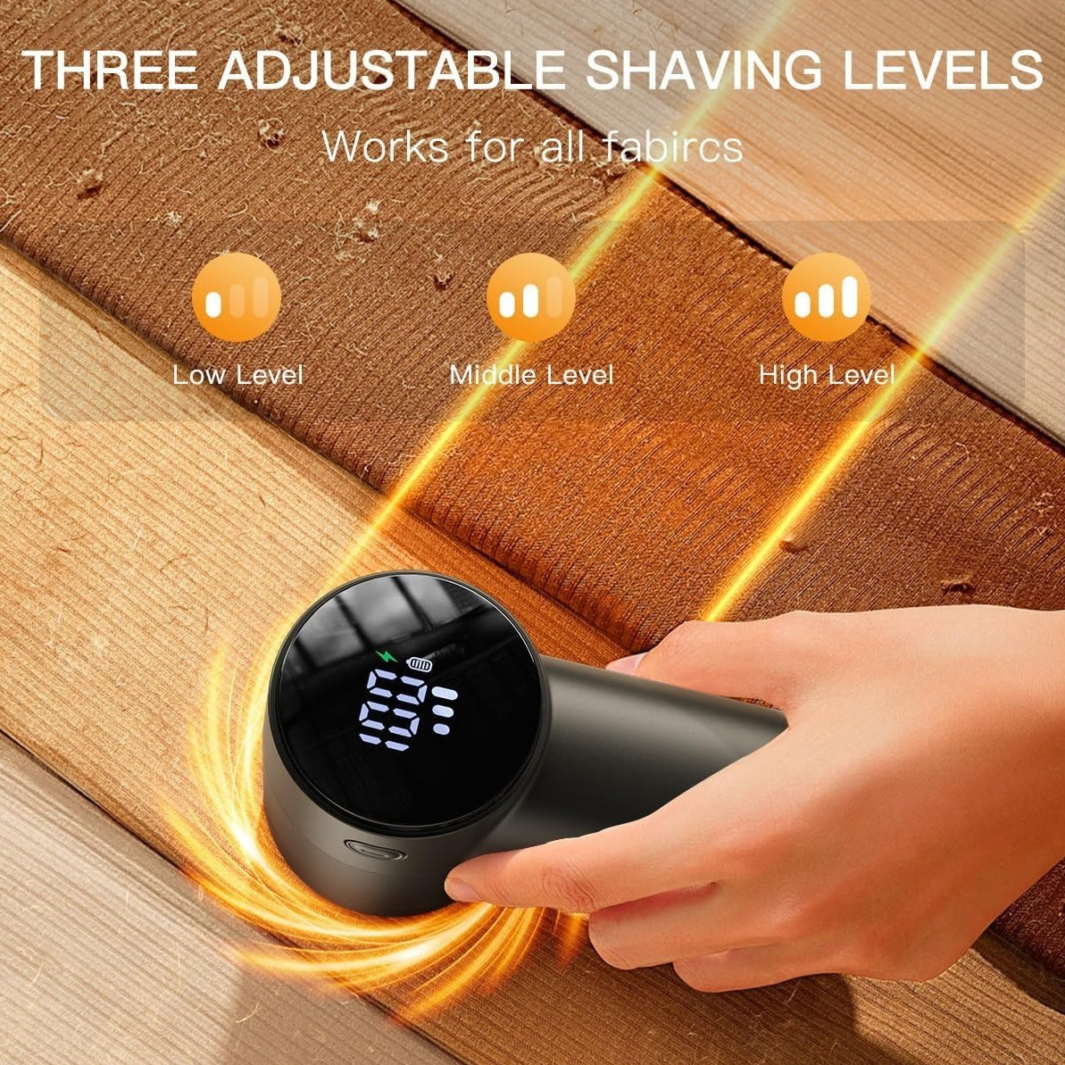 Rechargeable Electric Fabric Shaver & Lint Remover - 3-Speed Heavy-Duty Defuzzer Suitable for Sweaters, Clothes, Furniture, Couch - Clothes Shaver for Pill Removal, Fuzz Remover for Blankets, Jackets