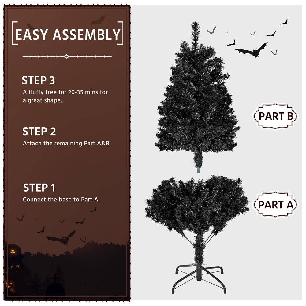 Costoffs 4ft/4.5ft/6ft/7.5ft/9ft/12ft Christmas Tree Hinged Prelighted Pine Tree for Home Party Holiday Decoration with Lights, Easy Assembly, Metal Hinges & Foldable Base