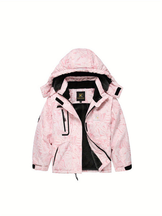 Girl's Ski Jacket Winter Warm Thick Snow Coat Windproof Kids Outdoor Hooded Jackets