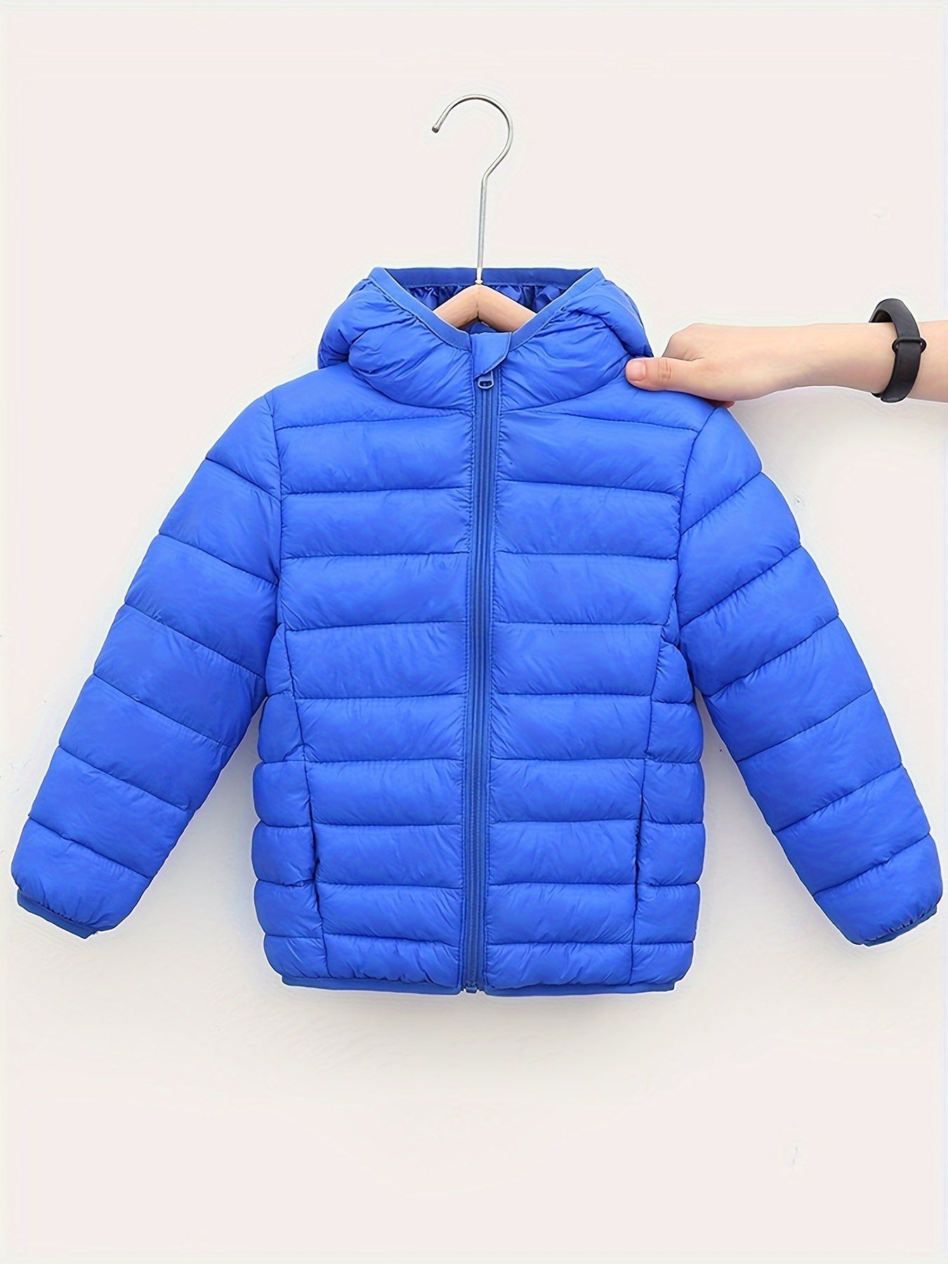 Kids’ Lightweight Hooded Jacket – Faux Down Boys’ Warm Coat for Autumn/Winter