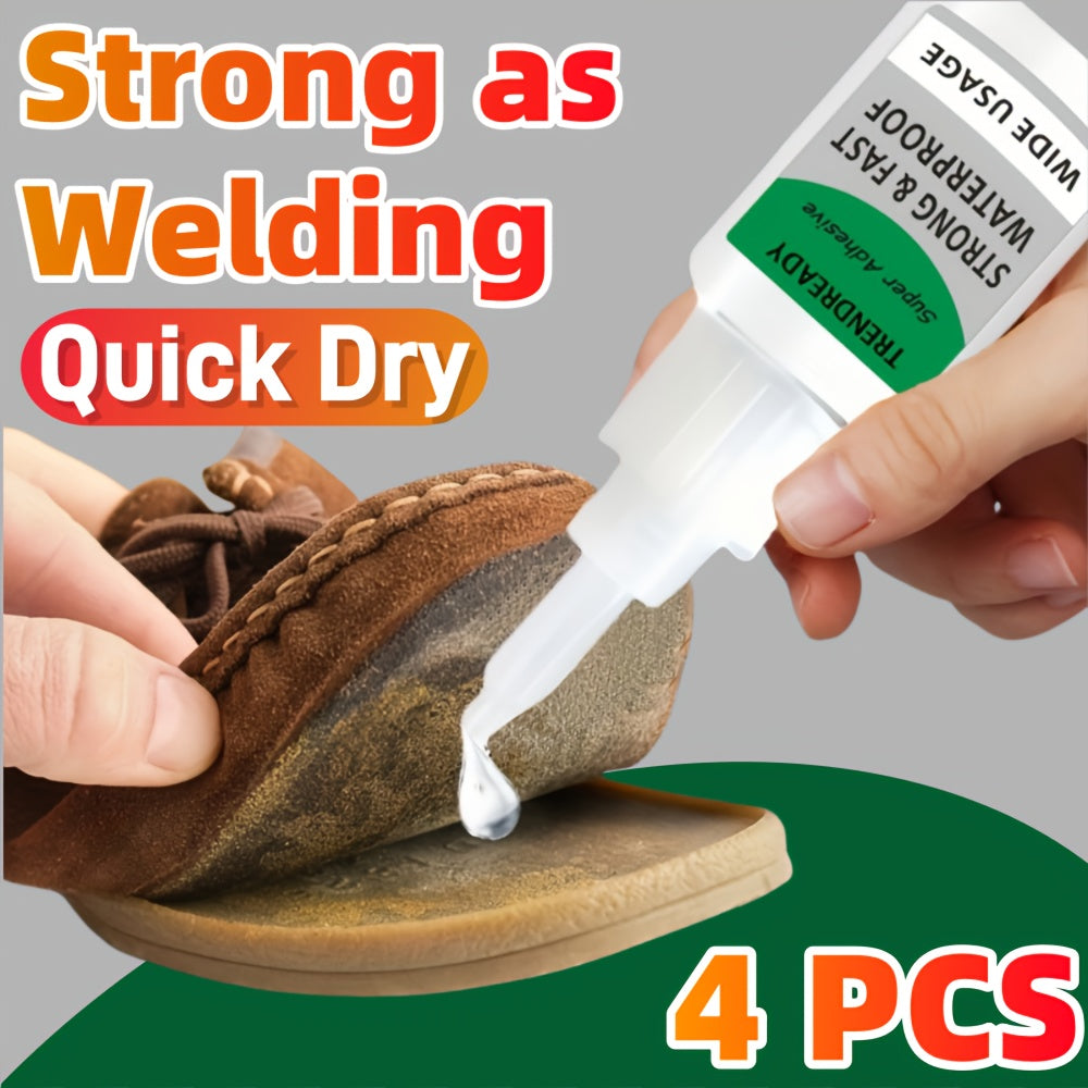 4pcs Heavy Duty Super Glue - Fast Drying Clear Waterproof Adhesive, - Strong for Plastic, Wood, Metal, Ceramic, Leather, PVC - Suitable for DIY Crafts, Rhinestone, Nail & Shoe Repairs - Multi- Glue