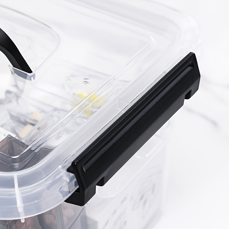 6-Liter Clear Storage Bins with Lids/Handle, 6-Pack Plastic Stackable Container with Latch