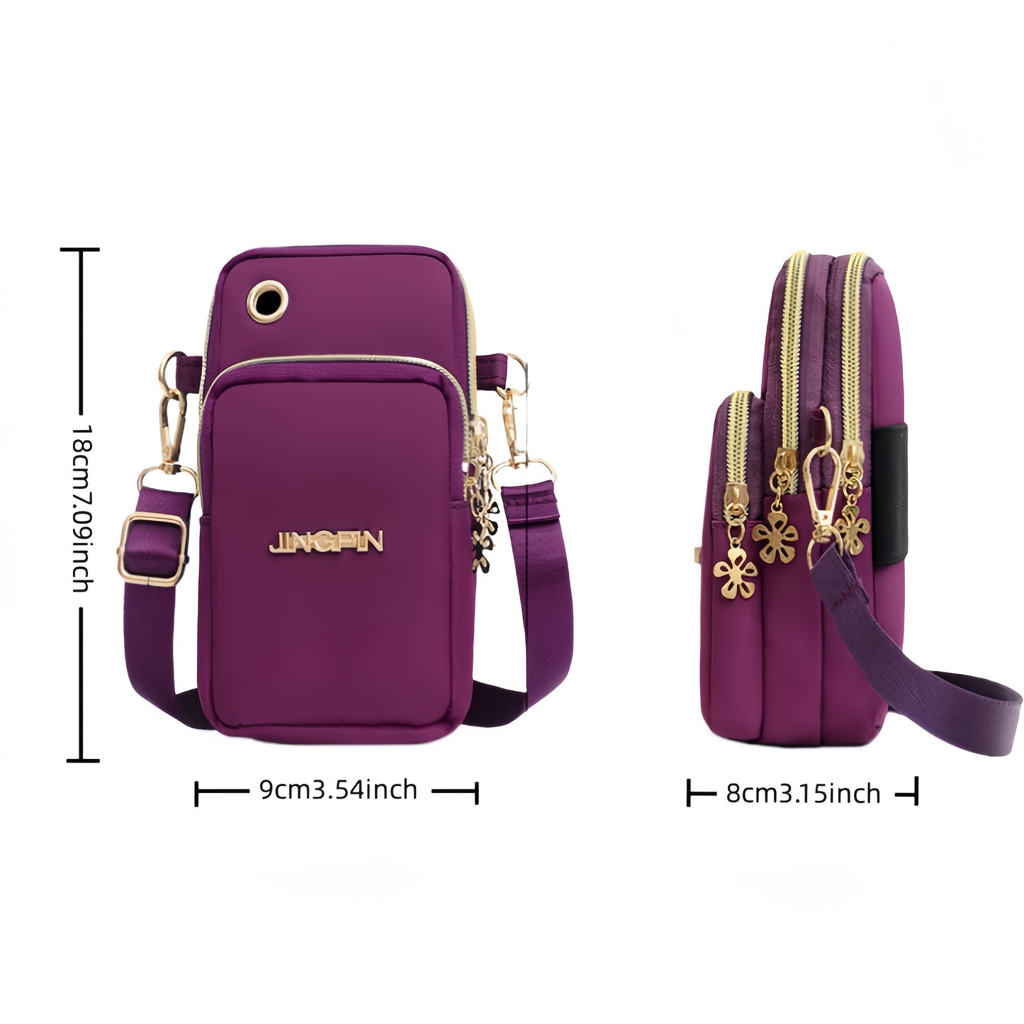 Fashionable nylon crossbody bag, adjustable shoulder strap, portable wrist wallet and card bag, multifunctional shoulder bag suitable for daily use, durable and wear-resistant Women's handbag