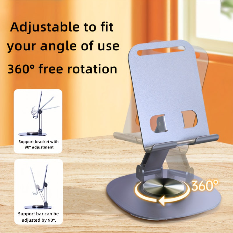SOLIGU All-Metal Desktop Phone Stand – 360° Rotating Base with Satisfying Mechanical Click Sound