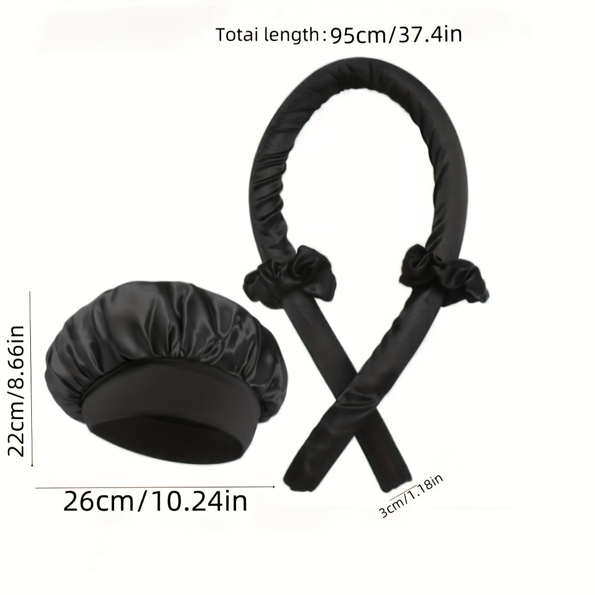 A Set of 4 Heatless Curling Rods And Satin Sleep Caps Suitable for All Hair Types — view 6 of beauty & personal care