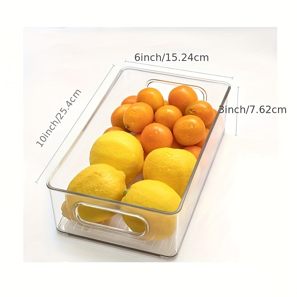 6PCS Refrigerator Organizer Bins Set – Clear 10" Storage Bins for Fridge, Freezer & Pantry