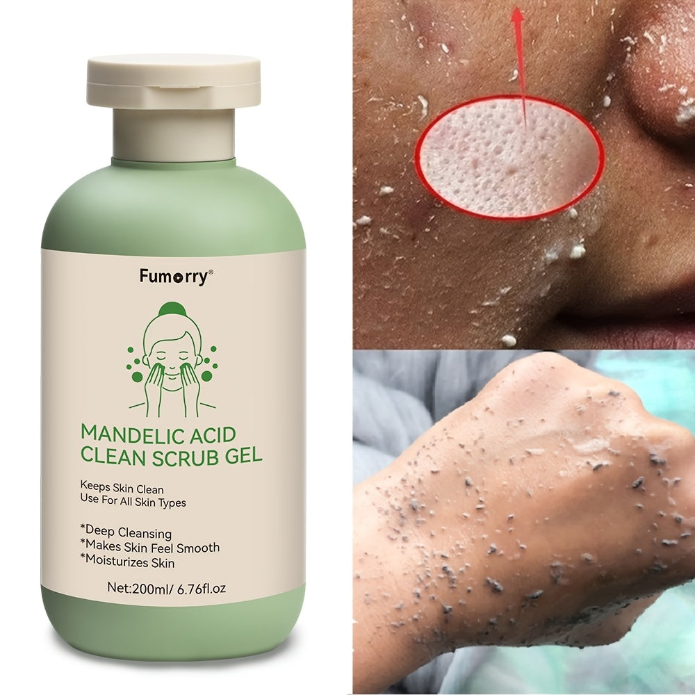 Deep Cleansing Exfoliating Gel - 200ml, with Mandelic Acid - Aloe & Rose Extract, Long-Lasting Moisture Cleanses Pores Exfoliating Gel for Both Face And Body Suitable for Daily Use
