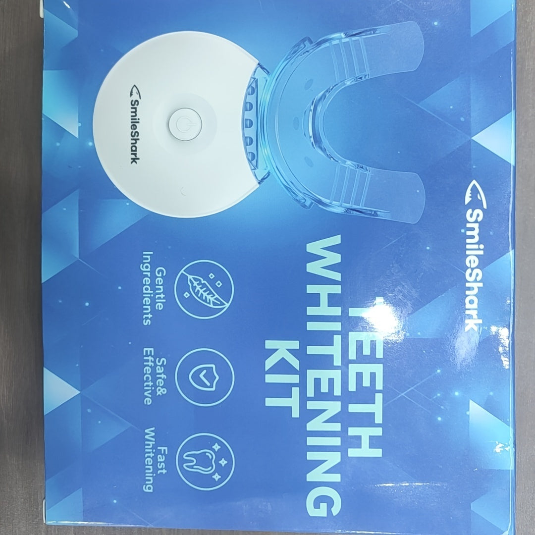 Teeth Kit Featuring an LED Light, Gel, Mouth Trays, a Brush, And a Tray Case - Quickly Brings Back Your Bright Smile with a Mint Flavor