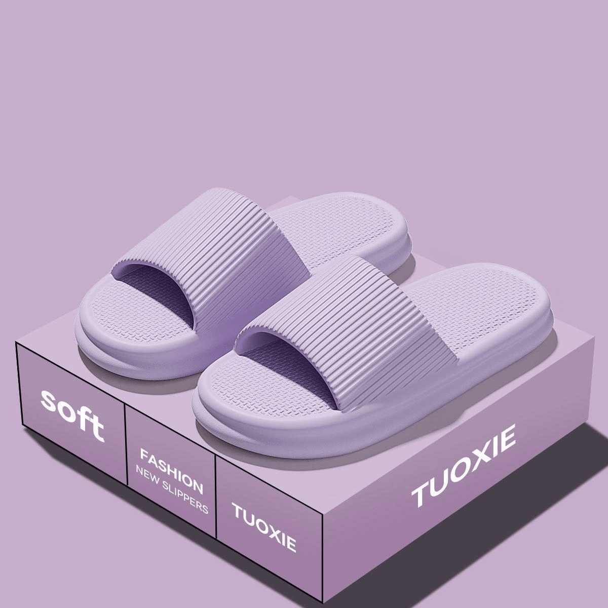 Vertical Stripe Design EVA Slippers: Lightweight, Non-Slip for Daily Wear, Women Shoes — view 9 of men's clothing