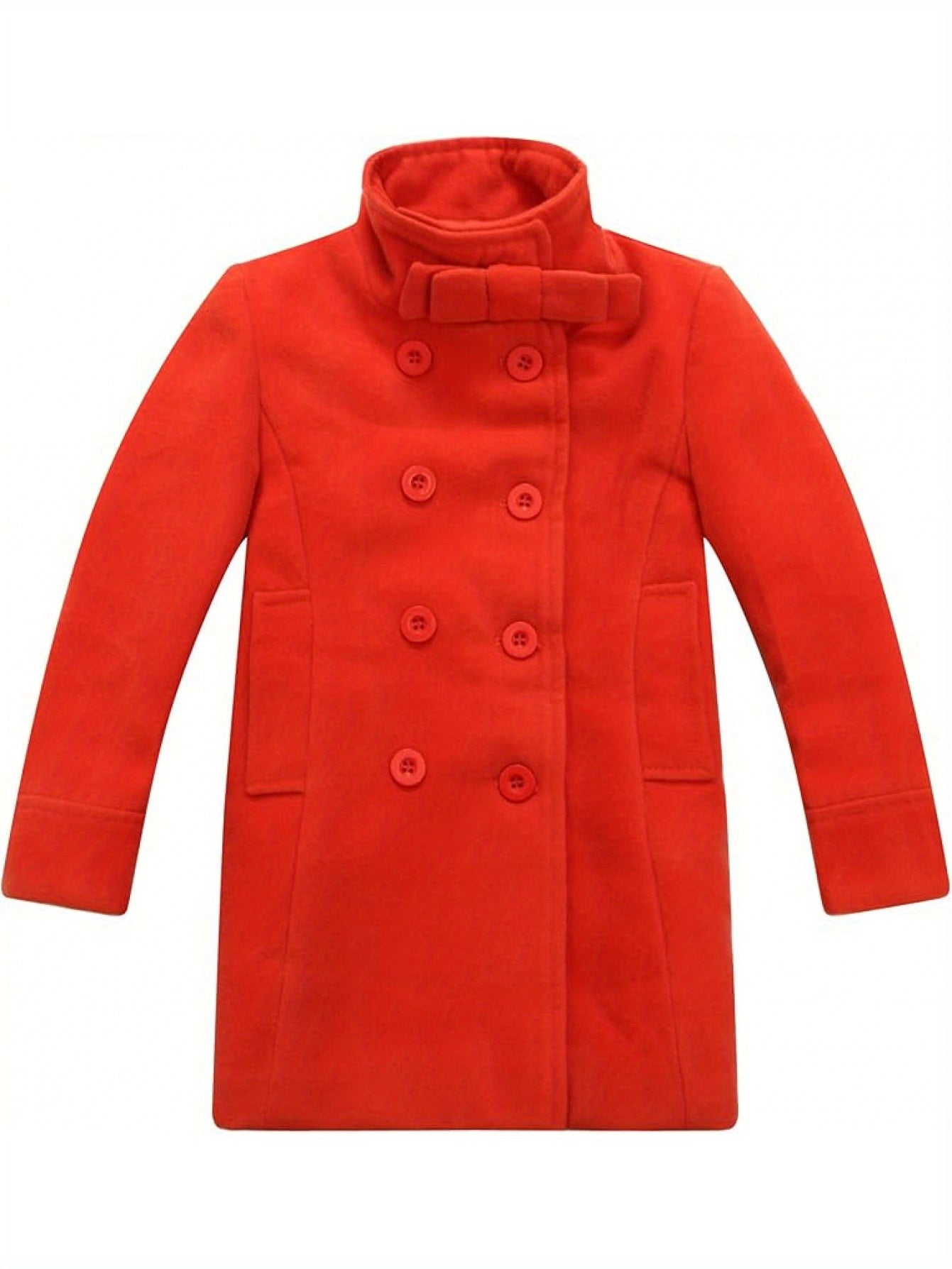 Bisous Girls’ Double-Breasted Trench Coat – Elegant Winter Jacket for Kids