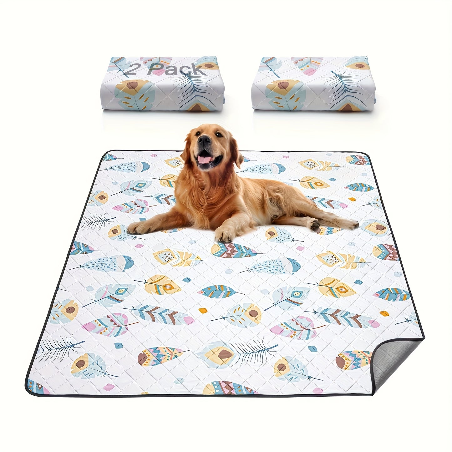 2 Pack Washable Pee Pads For Dogs, Ultra-Absorbent And Leak-Proof Whelping Pads, Non-Slip Reusable Puppy Pads, Waterproof Puppy Training Pads For Playpen, Crate, Housebreak, Bed, Pet Supplies, Dog Stuff, Machine Washable/Hand