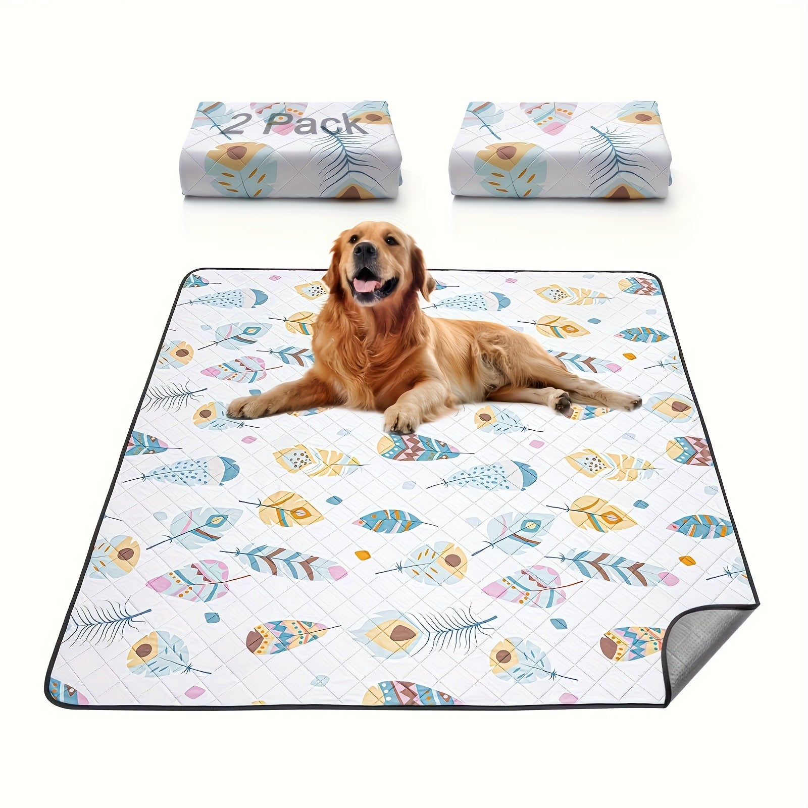 2 Pack Washable Pee Pads For Dogs, Ultra-Absorbent And Leak-Proof Whelping Pads, Non-Slip Reusable Puppy Pads, Waterproof Puppy Training Pads For Playpen, Crate, Housebreak, Bed, Pet Supplies, Dog Stuff, Machine Washable/Hand