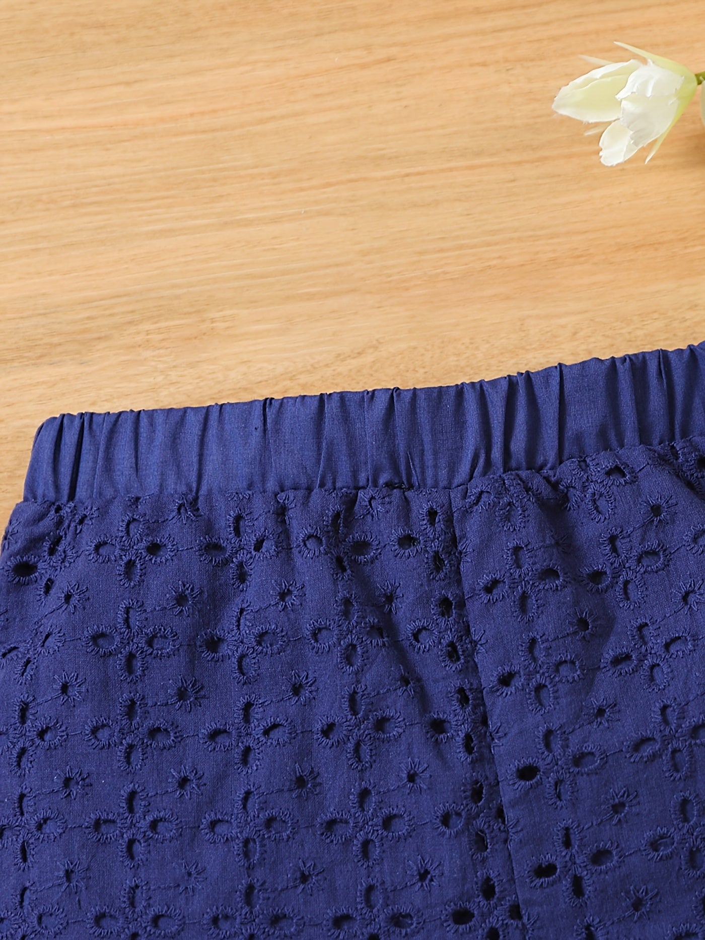 Cute Toddler Girls' Lace Shorts - Elastic Waist, Solid Color, Casual Wear for Summer, Comfortable, Breathable, Soft Fabric